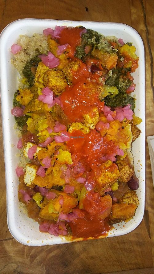 Indian bowl with tofu. at Injoy Street Food in Cincinnati