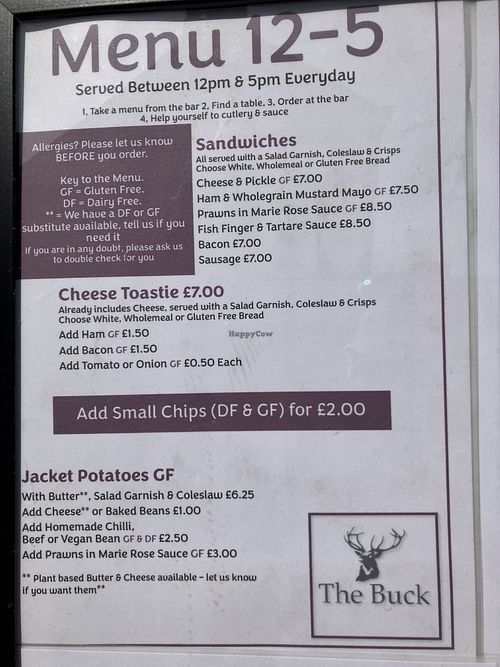 Menu March 2025  at The Buck Hotel in Reeth