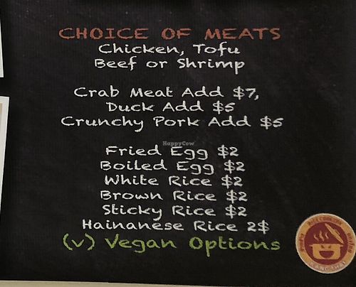 Vegan options at Kang Thai in Las Vegas