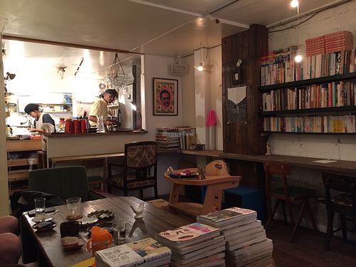 The interior at Hobodo Cafe in Kyoto