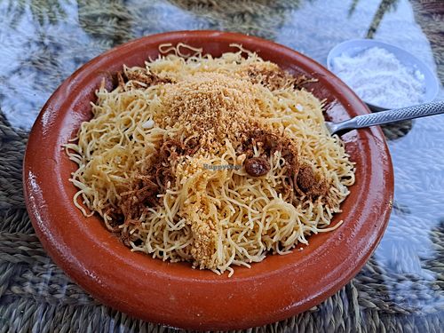 Seffa aux amandes at Terre d'Eveil in Marrakech