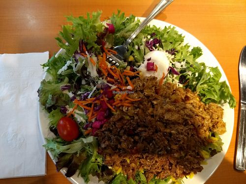 Shawarma plate at Juste Falafel in Montreal