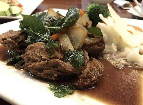 Spicy Roasted Tofu Basil- excellent dish!  at Monsoon Siam in Madison