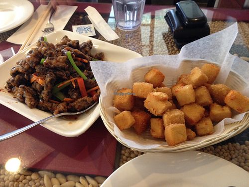 best ginger 'beef' I've ever had! at Buddha's Veggie in Calgary