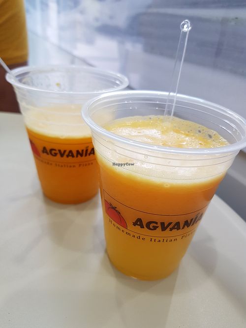 Freshly pressed juices, a lot of flavours to choose and you can mix them at Agvania Pizza in Limassol
