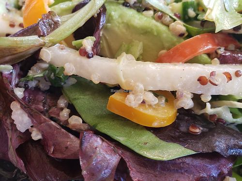 Sharkeys Quinoa salad closeup at Sharky's Woodfired Mexican Grill in Chatsworth