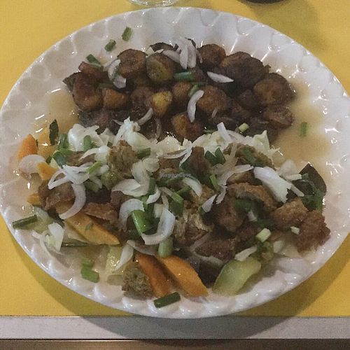 Sauce légumes et seitan  at Ong CAPEAS in Cotonou