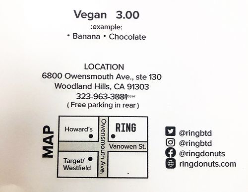 Price, Location & Map at RING Donuts in Canoga Park