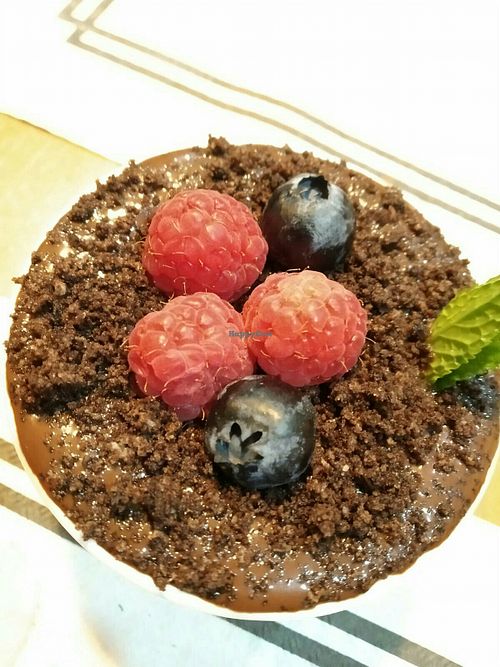 Cremoso de chocolate at Los Andenes Vegan in Madrid