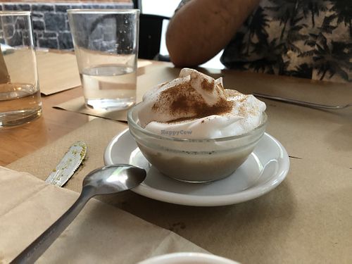 Suspiro limeño at Los Andenes Vegan in Madrid