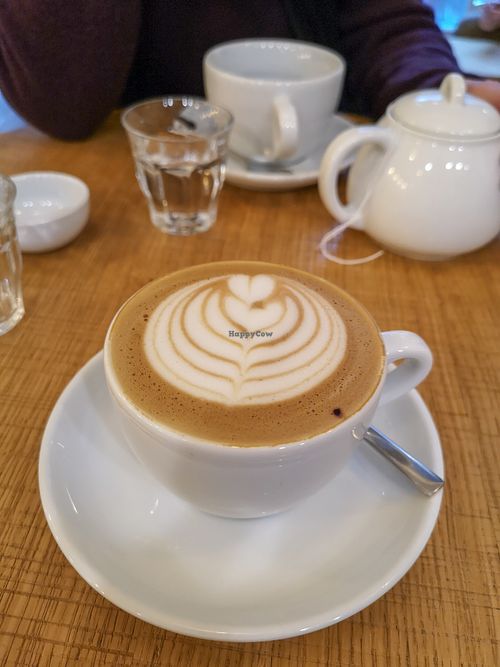 oat milk macchiato at Brumes in Annecy