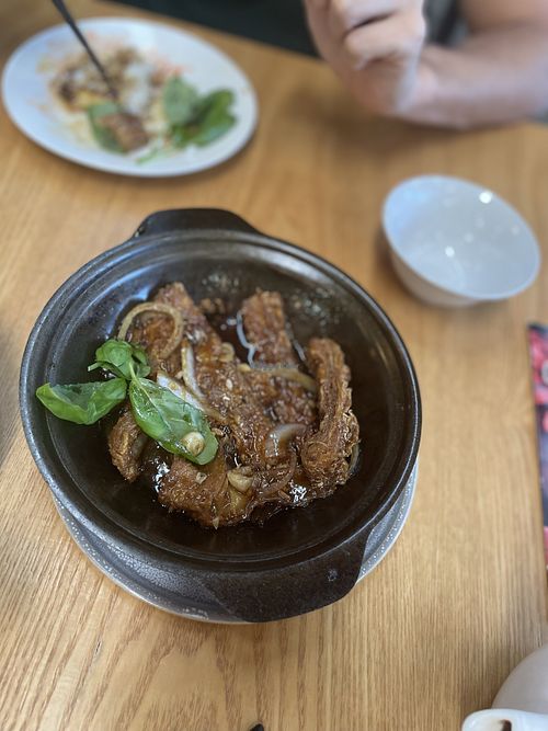 Puffed tofu sheets, delicious!  at Formosa in Ashburton