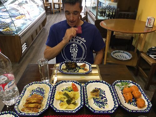 we devoured a lot before we snapped this picture! at El Piano in Granada