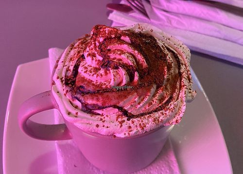 Picture perfect hot chocolate. at Gia Vegan Pastries in San Pedro
