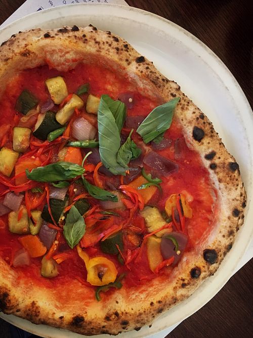 vegan roasted peppers special at Paesano Pizza in Glasgow