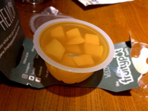 Peach dessert at The Harrow Inn in Warlingham