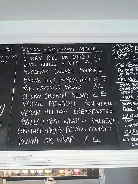 Menu at Brown's in Hebburn