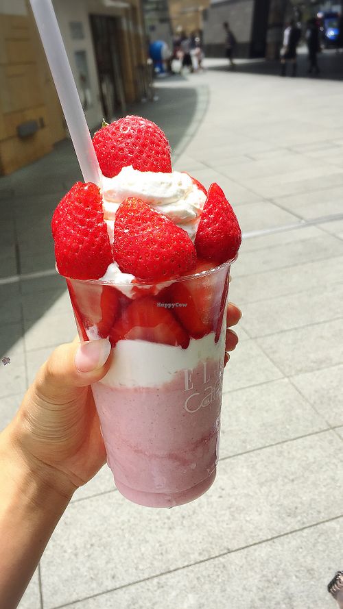 strawberry bon bon my favorite at Elle Cafe Aoyama in Tokyo