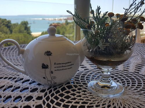 Tea and view at Surya Cafe in Portimao