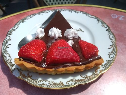 Piece of vegetarian tart - not for me at Biofoodies Cafe in Toulouse