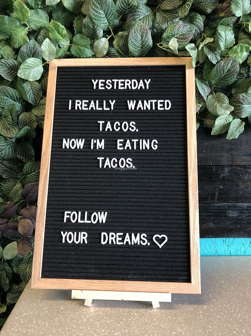 Sign in seating area at Mission Kitchen - Food Truck in Orlando