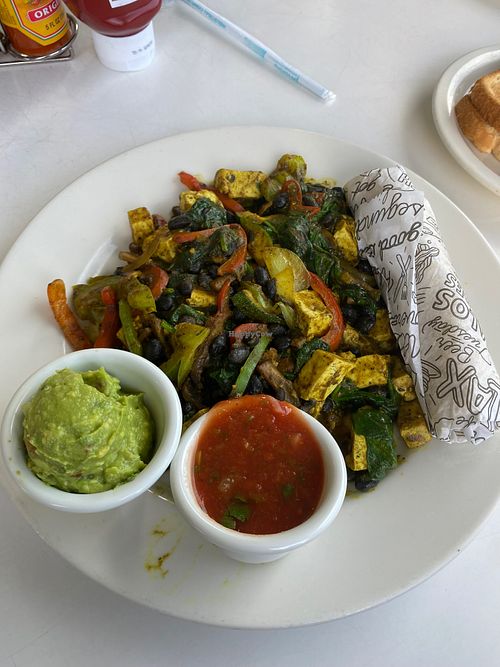 vegan tofu scramble + guac at Good Stuff in Hermosa Beach