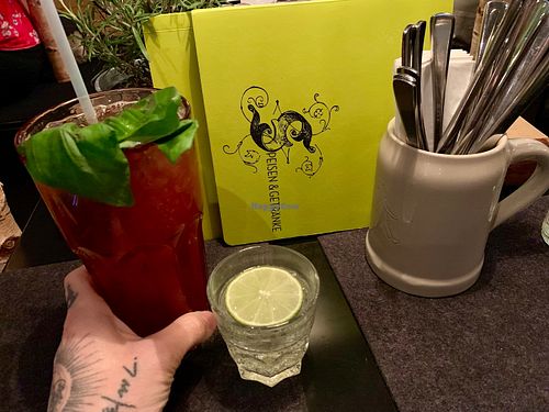 large lemonade, small water at Hans im Glück - Mediapark in Cologne