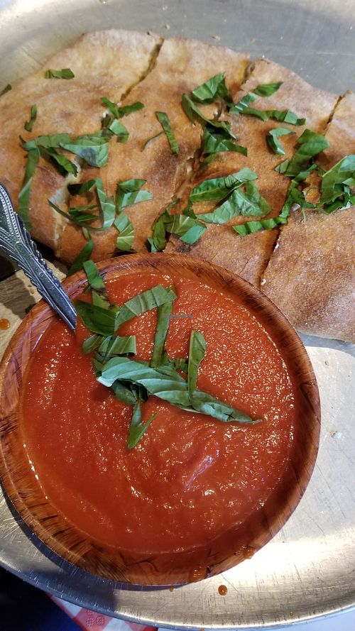 Vegan calzone at Frankie's Of Bay Ridge in Brooklyn