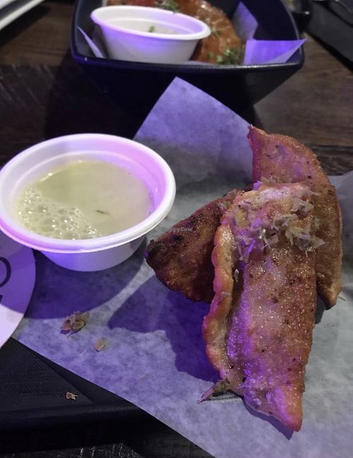 Lemongrass potstickers with a delicious sauce  at Crispy Edge in St Louis