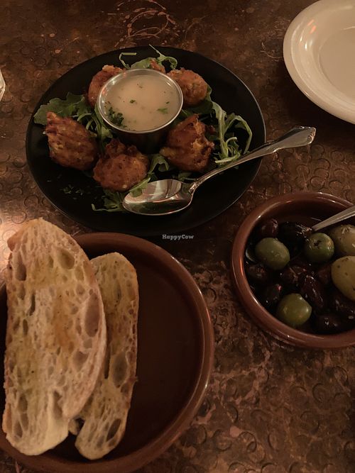 Chickpea fritters literally melts in mouth! So good. Will be ordering two next time. at Otro Cinco in Syracuse