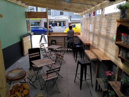 Gorgeous sheltered and tranquil space to watch the world go by. at Sprout at The Yard in Perranporth