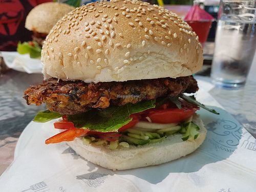 The vegan burger at Mad Irie in Crete