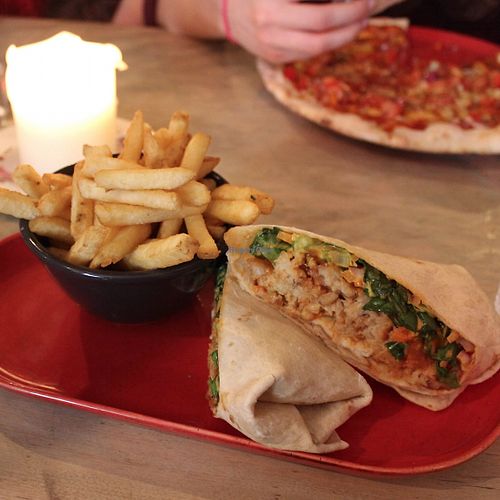 BBQ Vegan 'Chicken' Wrap (so so good but beware, it's a lil bit spicy haha) at Hell Below in Carlisle