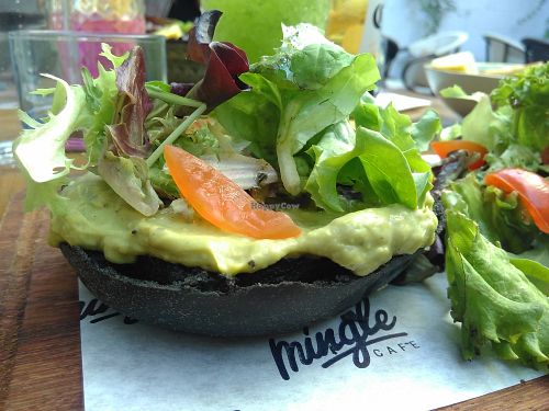 Smashed avocado bun at Mingle Cafe in Larnaca