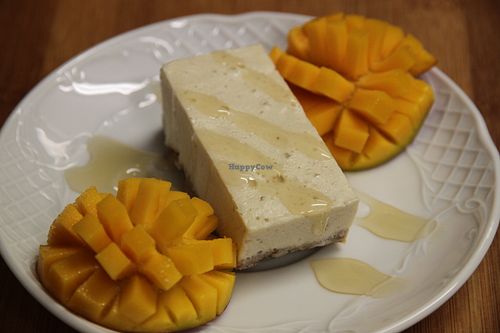 Raw cheesecake with seasonal fruit at Meson Mudejar in Archez