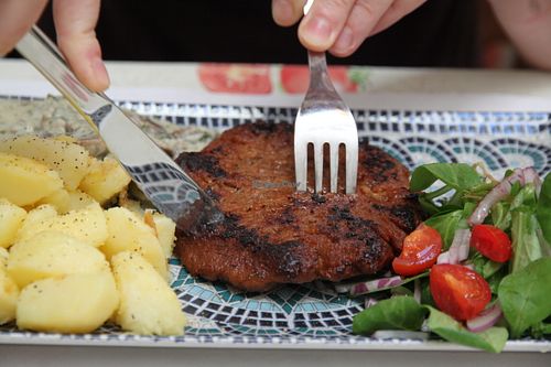 SEITAN STEAK at Meson Mudejar in Archez