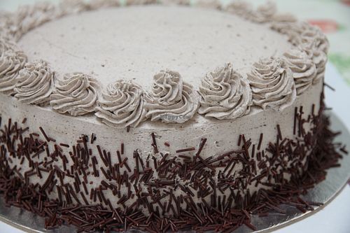 Chocolate cake with oreo-coffee cream at Meson Mudejar in Archez