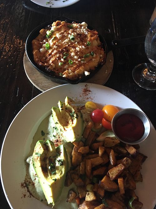 Vegan Benedict and Veggie frittata for lunch.  at Homegrown Gastropub in Reno