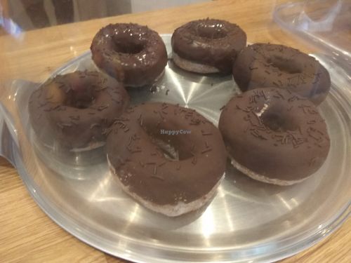 Chocolate doughnuts at Vegan Burd in Glasgow