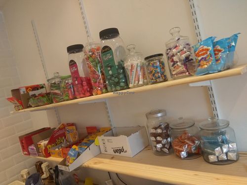 Lots of vegan sweeties at Vegan Burd in Glasgow