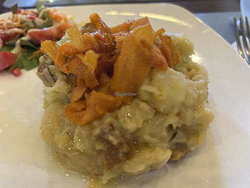 Seitan and potato starter   at Amaranta in Girona