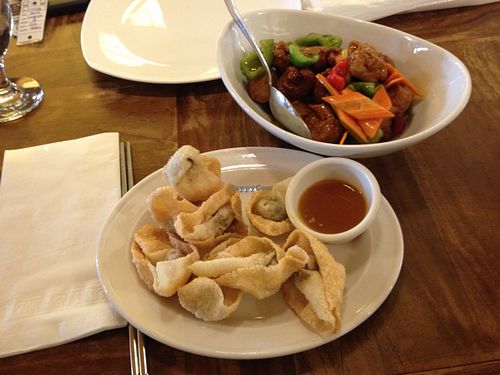 wontons and teriyaki chicken :) at Padmanadi in Edmonton