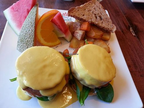 Vegan Eggs Benedict at Padmanadi in Edmonton