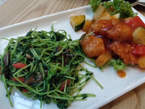 Dou miao and sweet and sour pork from the executive lunch set at Green Ba - Marina Sq in Central Singapore