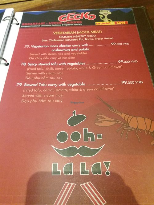 veg selections at Gecko - Hang Bong in Hanoi