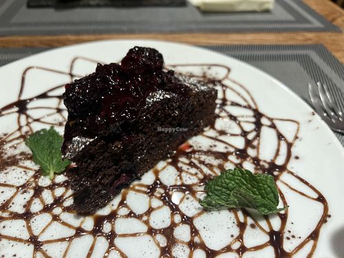 Vegan Chocolate Cake with mixed berries  #Veganuary at Da Vinci Italian Restaurant in Aberdeen