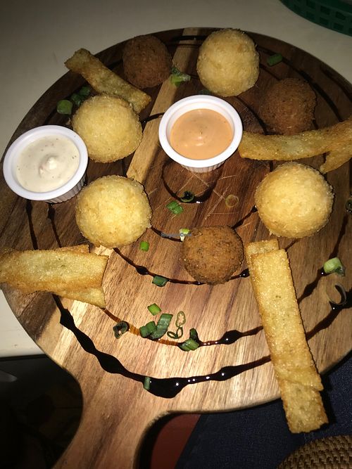 Falafel, Yucca, and something else I can’t remember.  at En Resistencia in San Juan