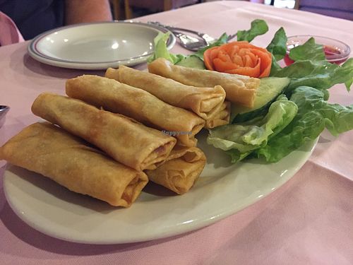 Spring rolls (oddly thin in the filling department but tasty) at River Kwai in Alton