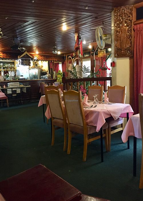 Interior of the small restaurant at River Kwai in Alton