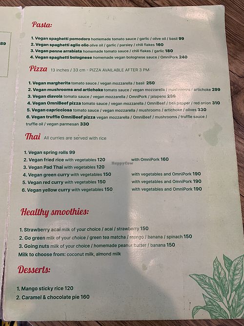 Menu2  at The Hungry Wolf in Koh Samui